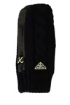 Prada Black Stretch Wool Blend Gloves In Black