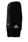 Prada Black Stretch Wool Blend Gloves In Black