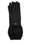 Prada Black Logo Patch Gloves
