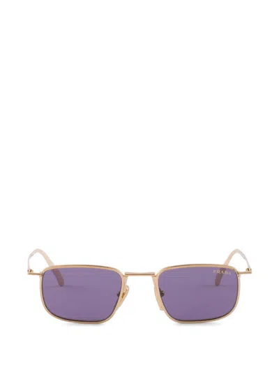 Prada Eyewear Sprd52c049e7oe Metal Rectangle Frame Sunglasses In Pink