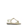 Prada Metallic Nappa Leather Sandal In Gold