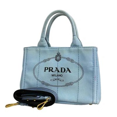 Pre-owned Prada Gold Canvas Tote Bag ()