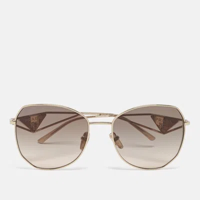 Pre-owned Prada Gold Gradient Spr57y Logo Square Sunglasses