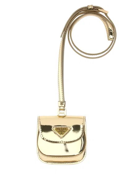 Prada Gold Leather Air Pods Case