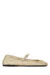 Prada Leather Ballerina Shoes Flat Sole Strap In Neutral