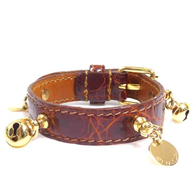 Pre-owned Prada Gold Leather Charm Bracelet () In Multi