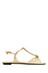 Prada Gold Leather Sandals In Multi