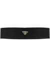PRADA PRADA GOLD LOGO HAIRBAND