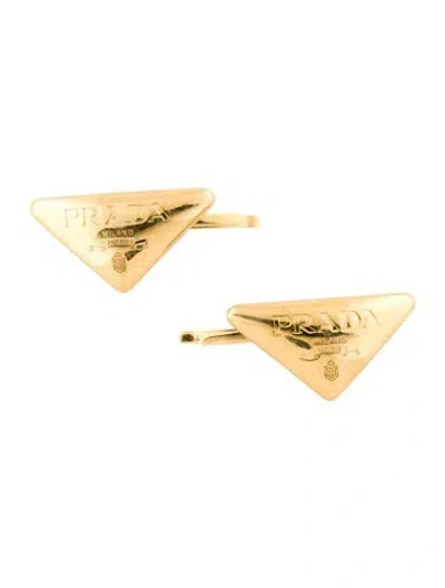 Pre-owned Prada Gold Metal Hair Clip