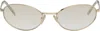 Prada Gold Metal Oval Sunglasses In Gray