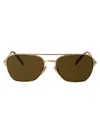Prada Gold Metal Sunglasses In Gold