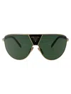 Prada Gold Metal Sunglasses In Green
