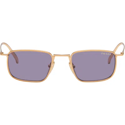 Prada Gold Pr D52s Sunglasses In Blue