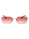 Prada Womens Gold Pr A51s Irregular-frame Metal Sunglasses