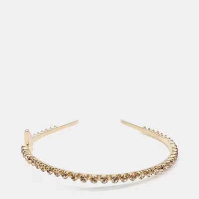 Pre-owned Prada Gold Tone Hairband In Multicolor