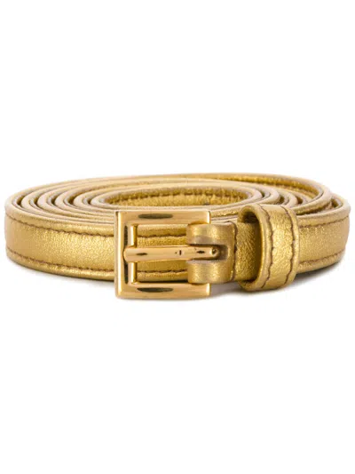 Prada Golden Logo Buckle Belt