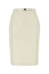 Prada Logo-buckle Straight Faille Skirt