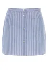 Prada Striped Chambray Miniskirt