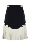 Prada Gonna In Lana Blu Notte Donna In Black