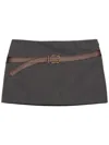 Prada Technical Wool Miniskirt In Gray