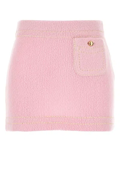 Prada Cashmere Mini Skirt In Pink