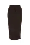 Prada Women Dark Brown Cotton Skirt