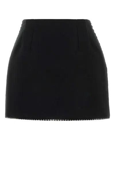 Prada Black Polyester Blend Mini Skirt