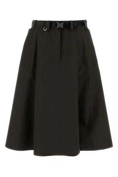 Prada Skirt Featuring Belt Loops And Flap Detail In Black