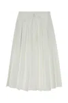 Prada White Cotton Polyester Skirt In White
