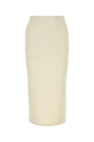 Prada Ivory Linen Mini Skirt In Beige