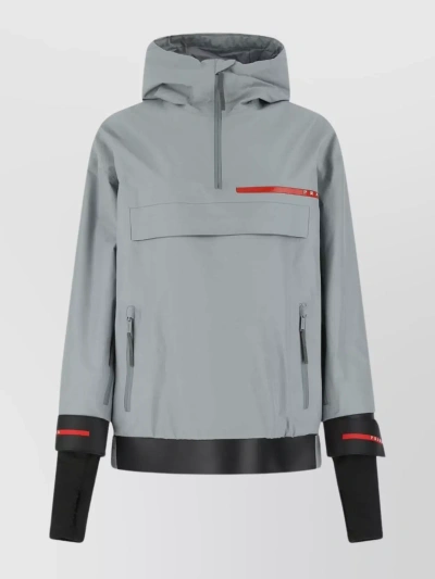 Prada Gore-tex® Hooded Padded Jacket In Gray