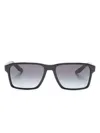 Prada Gradient-lenses Rectangle-frame Sunglasses In Schwarz