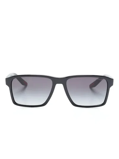 Prada Gradient-lenses Rectangle-frame Sunglasses In Schwarz
