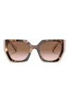 Prada Gradient Rectangular-frame Sunglasses In Brown