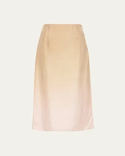 PRADA GRADIENT TWILL MIDI SKIRT