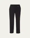 Prada Grain De Poudre Slim Trousers In Nero