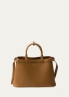 Prada Buckle Medium Leather Handbag With Double Belt In F0485 Travertino