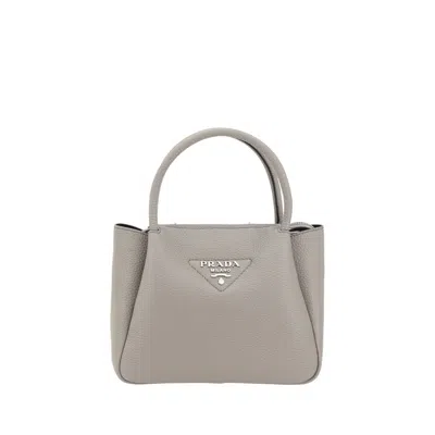 Prada Grained Handbag In Gray