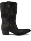 Prada Grained Leather Ankle Boots In Black