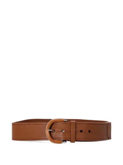 Pre-owned Prada Grained Leather Belt In Brown