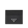 Prada Grained Leather Cardholder With Logo In White
