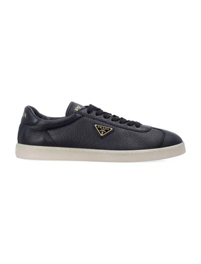 Prada Grained Leather Low-top Sneakers In Animal Print