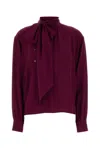 Prada Crepe Grape Blouse Bow Detail