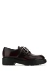 PRADA GRAPE LEATHER DIAPASON LACE-UP SHOES