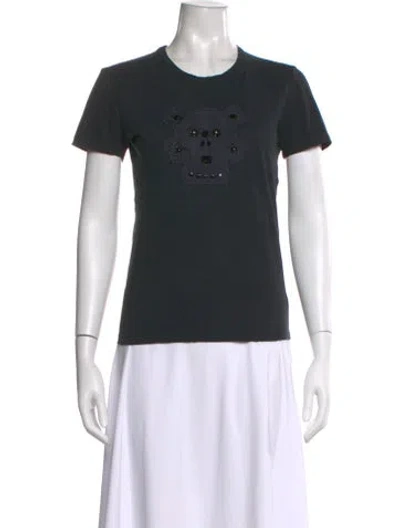 Pre-owned Prada Graphic Print Crew Neck T-shirt In Black