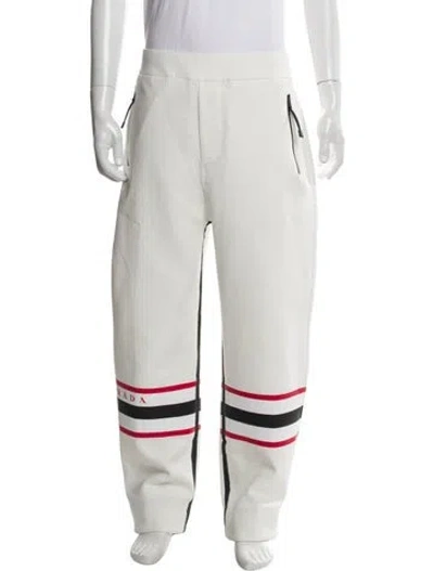 Pre-owned Prada Graphic Print Joggers In White