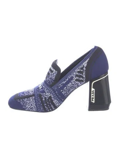Pre-owned Prada Graphic Print Pumps In Blue