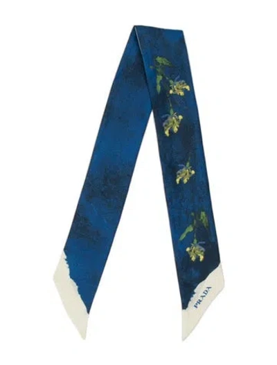 Pre-owned Prada Graphic Print Scarf In Blue