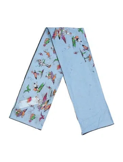 Pre-owned Prada Graphic Print Scarf In Blue