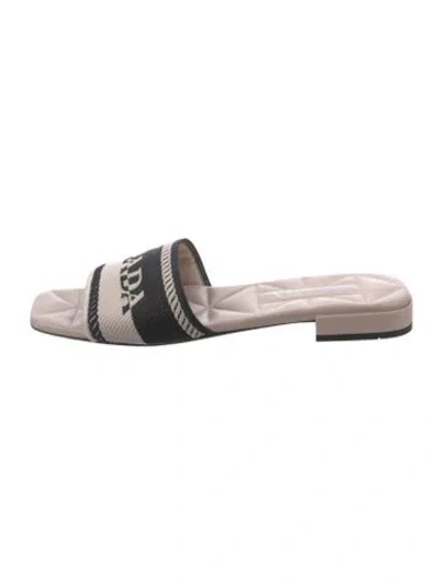 Pre-owned Prada Graphic Print Slides In Neutrals